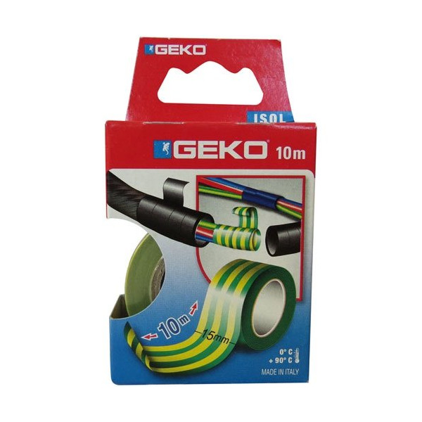GEKO - Adhésif isolation 15mmx10m vert/jaune