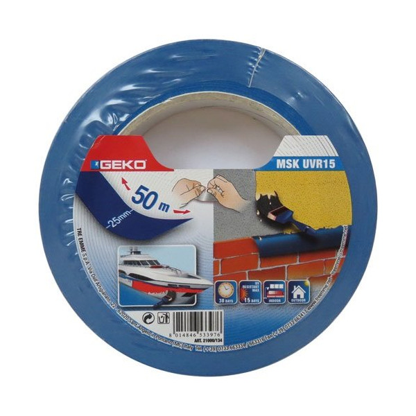 GEKO - Adhésif de masquage 25mmx50m bleu 15 jours