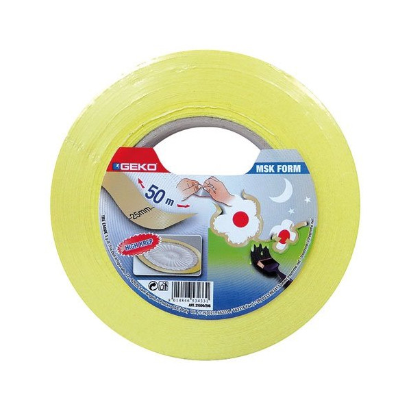 GEKO - Adhésif de masquage crêpé courbes 25mmx50m