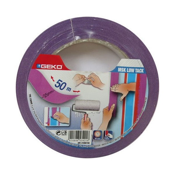 GEKO - Adhésif de masquage 25mmx50m violet 30 jours