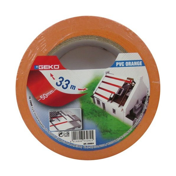 GEKO - Adhésif PVC - 50 mm x 33 m - orange