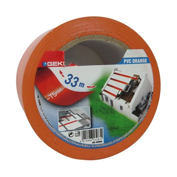 GEKO - Adhésif PVC - 75 mm x 33 m - orange
