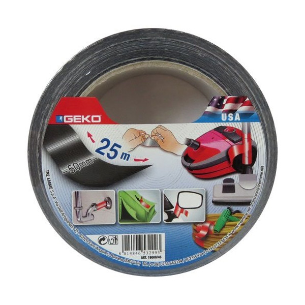 GEKO - Adhésif toile 50mmx25m noir USA