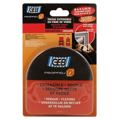 TRESSE FIBRE VERRE EXTEN. 6MMX2.50M (Vendu par 1)