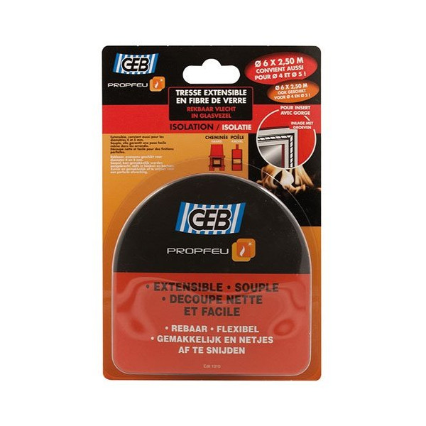 GEB - Tresse fibre verre extensible d.06mmx2.50m Propfeu