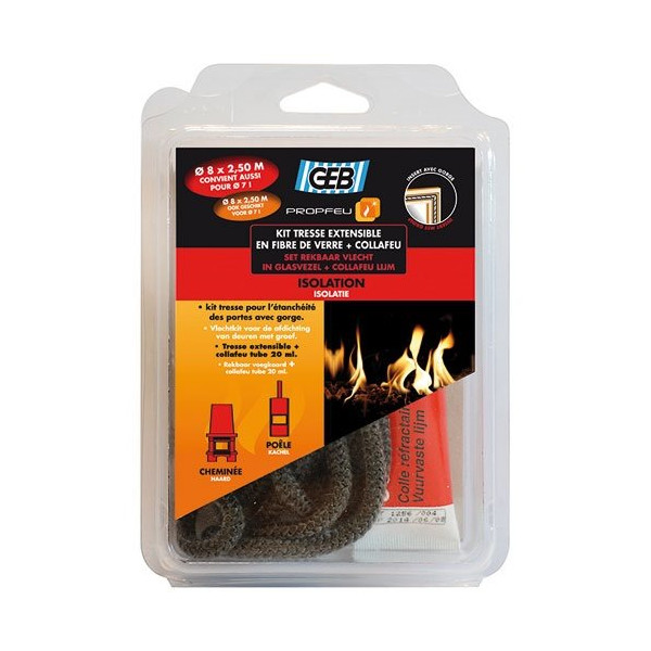 GEB - Tresse fibre verre extensible kit d.8mmx2.50m tube collafeu