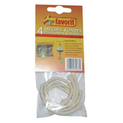 MECHE RONDE P/LAMPE HUILE/PET.X4 2038 (Vendu par 1)