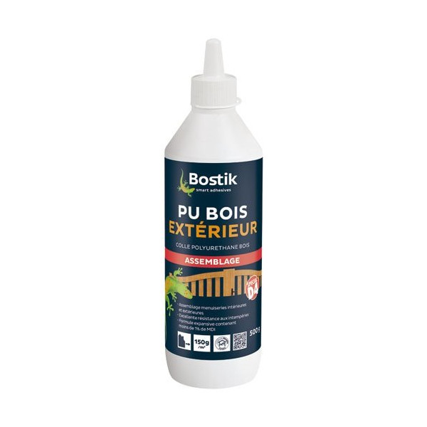 BOSTIK - Colle à bois PU extérieur - biberon 500 g