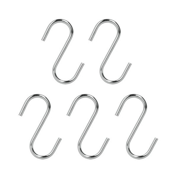 METALTEX - Lot de 5 Crochets-S en acier chromé