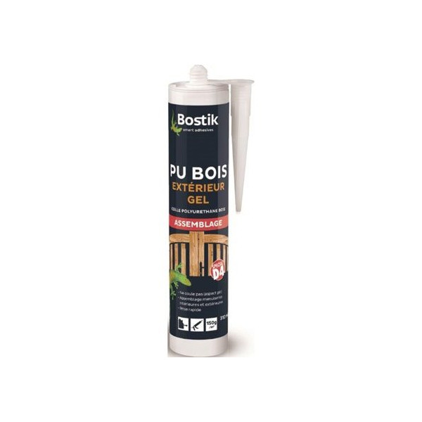 BOSTIK - Colle PU bois extérieur gel cartouche 310ml
