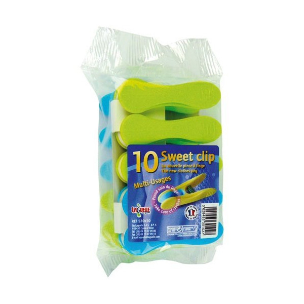 LAGUELLE - Pince à linge en plastique Clip Soft - x10