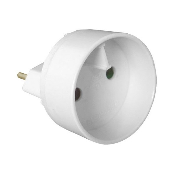 ZENITECH - Adaptateur mâle 6A en Femelle 16A blanc