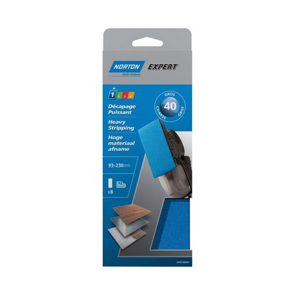 NORTON - Patin Expert non perforé 93x230 grain 40 x 8 pièces