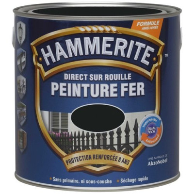 HAMMERITE FER MAT LAQUE 2.5L NOIR FERR (Vendu par 1)
