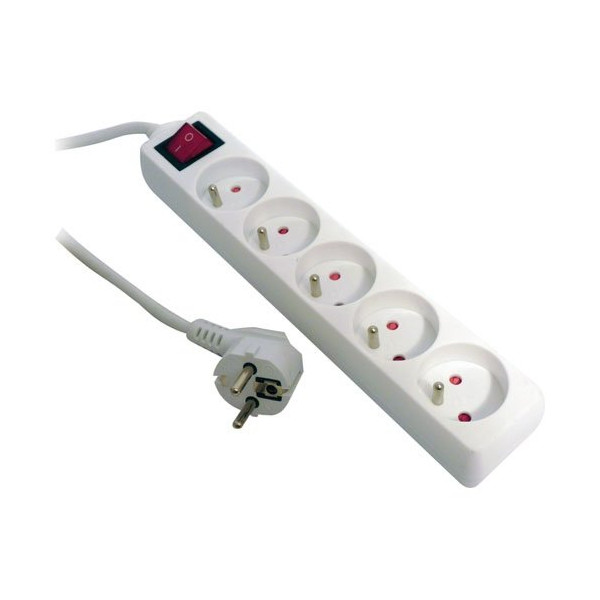 ZENITECH - Bloc 5 prises 2p+t 16a +inter blanc