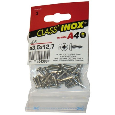 VIS TOLE TC POZI INOX 3.5X12   CP:3 (Vendu par 1)