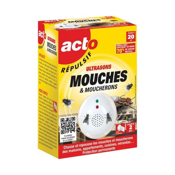 ACTO - Répulsif ultrasons mouches et moucherons