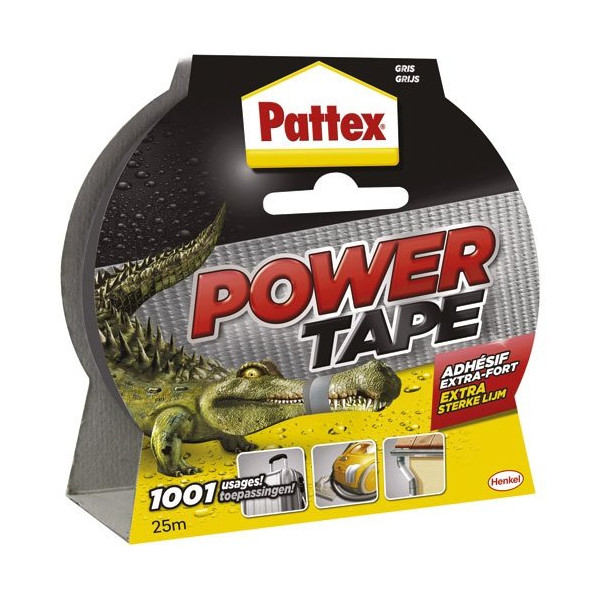 PATTEX - Adhésif Réparation Power Tape Gris Etui 25m - 50 mm