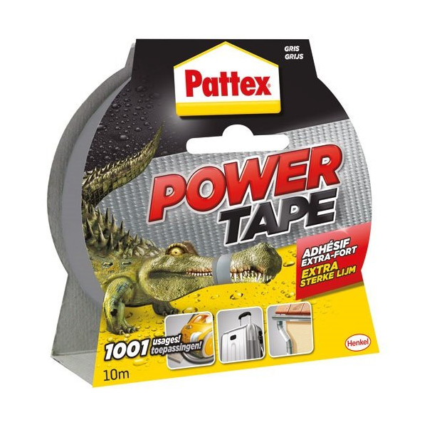 PATTEX - Adhésif Réparation Power Tape Gris Etui 10m 50mm