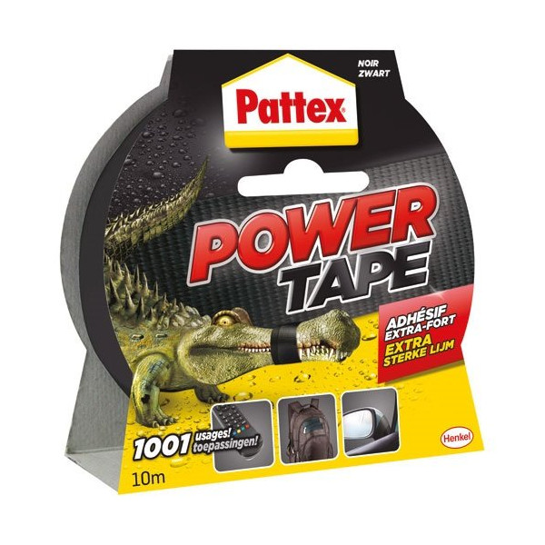 PATTEX - Adhésif Réparation Power Tape Noir étui 50 mm x 10 m