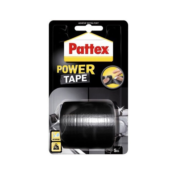 PATTEX - Pattex adhésif Power tape noir étui 5m