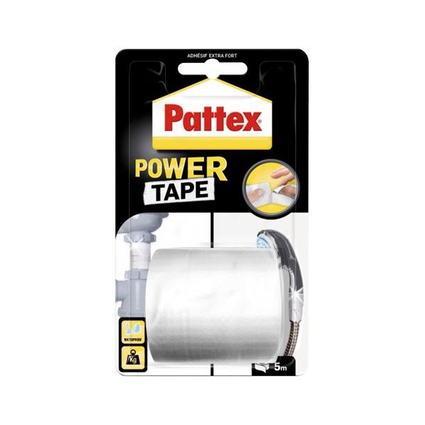 PATTEX - PATTEX Adhésif Réparation Power Tape Blanc Blister 5m - 50mm