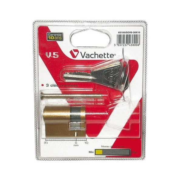 VACHETTE - Cylindre v5 30x10 lait.3cles 65100/sc