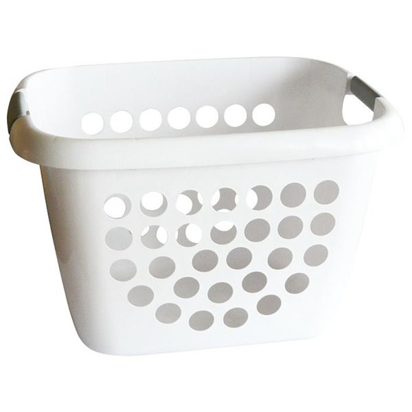 LAGUELLE - Corbeille à linge bimatière 28L - blanc