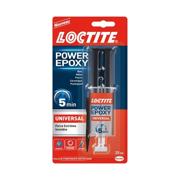 LOCTITE - LOCTITE Colle Epoxy Rapide 5 min Invisible Seringue 25ml