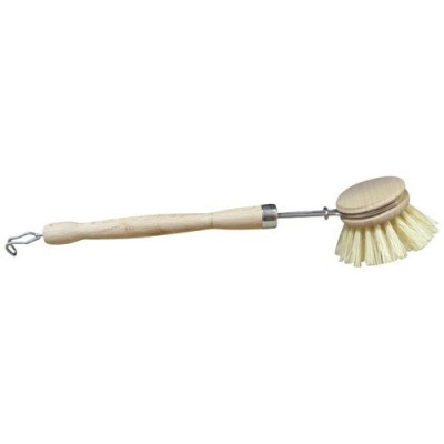BROSSE VAISSELLE BOIS ROND FIBRE NATUR (Vendu par 1)