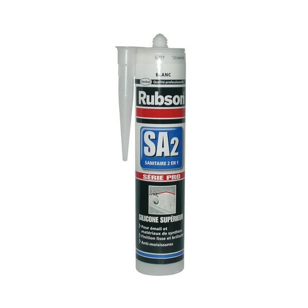 RUBSON - Mastic sanitaire 2 en 1 blanc cartouche 280ml pro