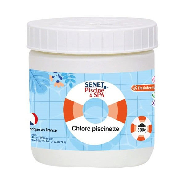 SENET - Chlore piscine hors sol en pastilles - 500g