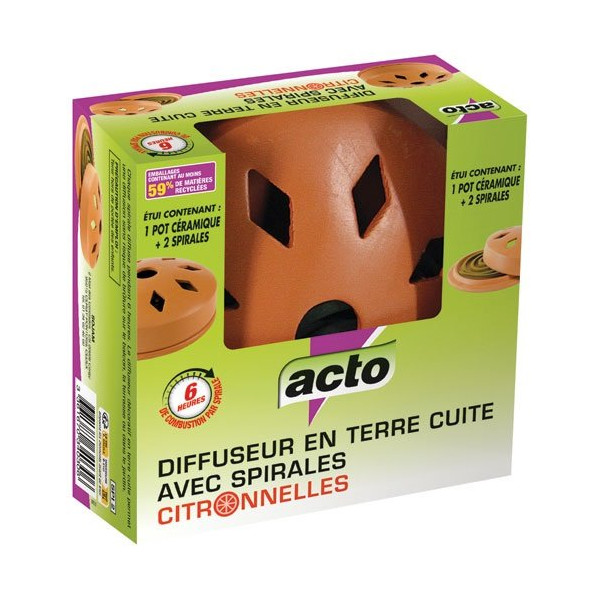 ACTO - Diffuseur terre cuite avec spirales contre les moustiques