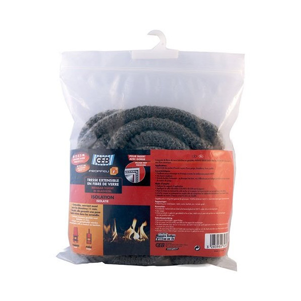 GEB - Tresse fibre verre extensible d.12mmx5m Propfeu