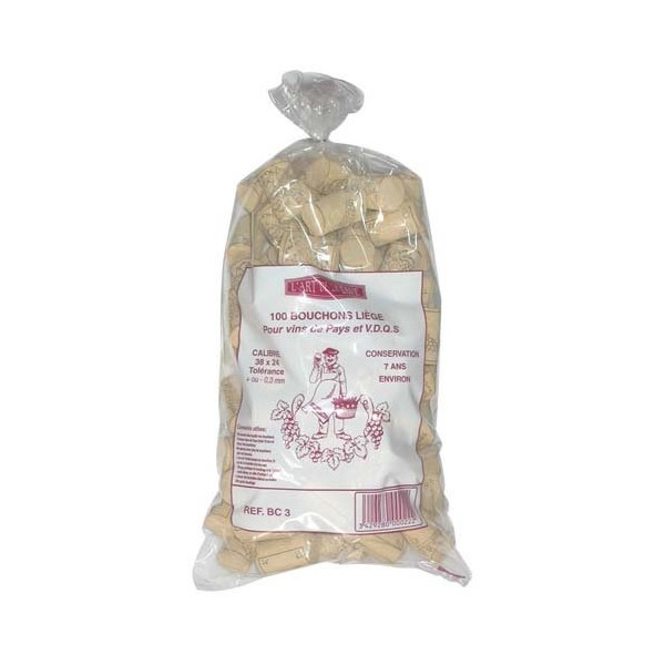 BOUCHONNERIE JOCONDI - Bouchon cylin.38x24colm.sup.sac100