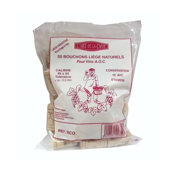 BOUCHONNERIE JOCONDI - Bouchon cylin.45x24 10an.paraf.sac50 colamaté