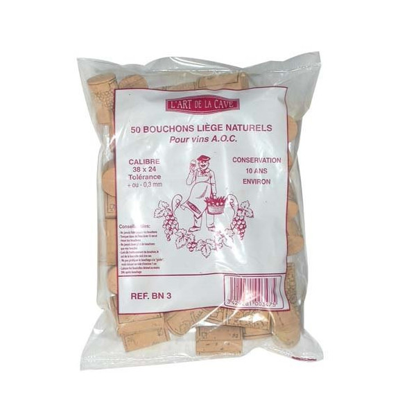 BOUCHONNERIE JOCONDI - Bouchon cylin.38x24 natur.sac50