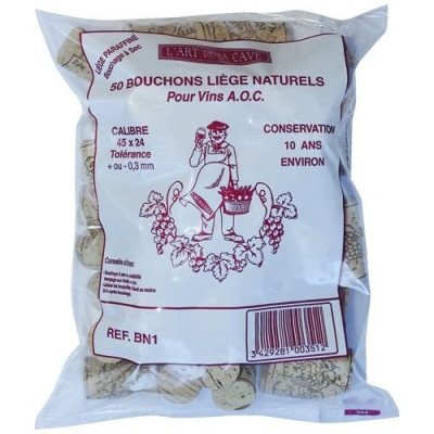 BOUCHON CYLIN.44X24 NATUR.SAC50 (Vendu par 1)