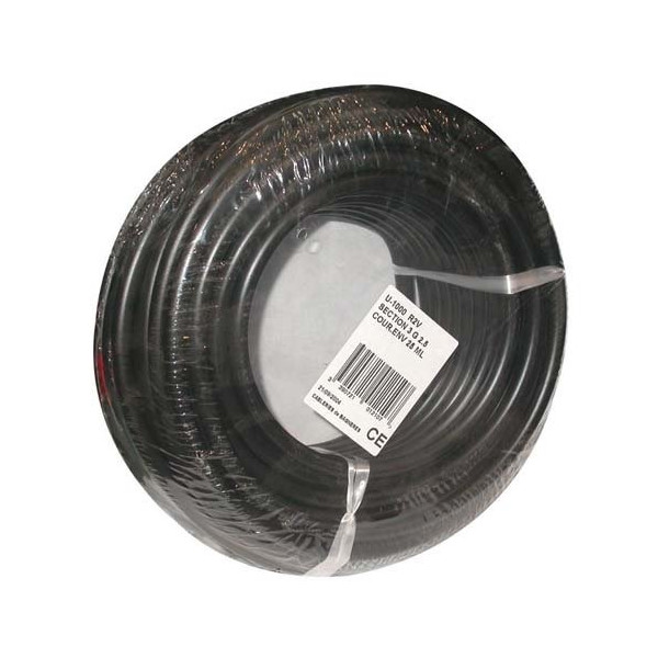 ELECTRALINE - Câble rigide R2V U1000 3G2.5 25m noir