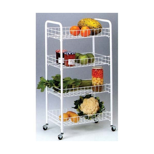 RAYEN - Resserre légume 4corbeilles fixes blanc 38x26x86cm 1111