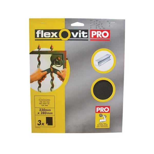 FLEXOVIT - Toile émeri grain gros par 3 sur carte