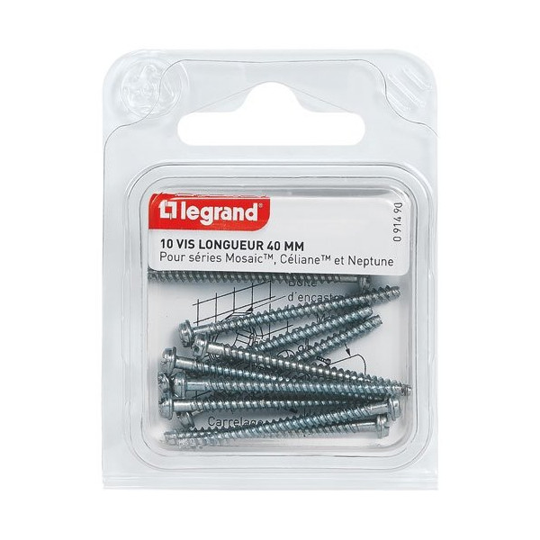 LEGRAND - Vis longue 44mm/mosaïc 10p sc