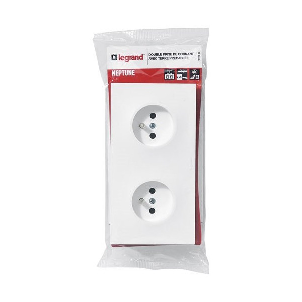 LEGRAND - Neptune prise double précablée 16A