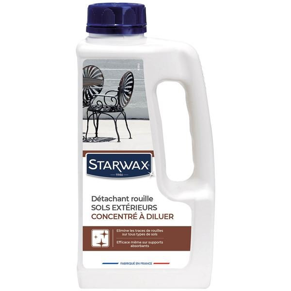 STARWAX - Détachant rouille pour sols extérieurs 1L Starwax