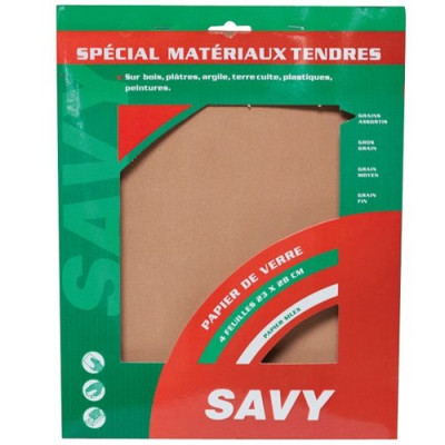 PAPIER VERRE SAVY ASST X4      A (Vendu par 1)