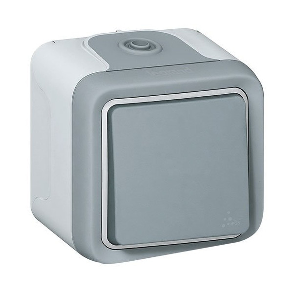 LEGRAND - Interrupteur plexo apparent complet gris s/c