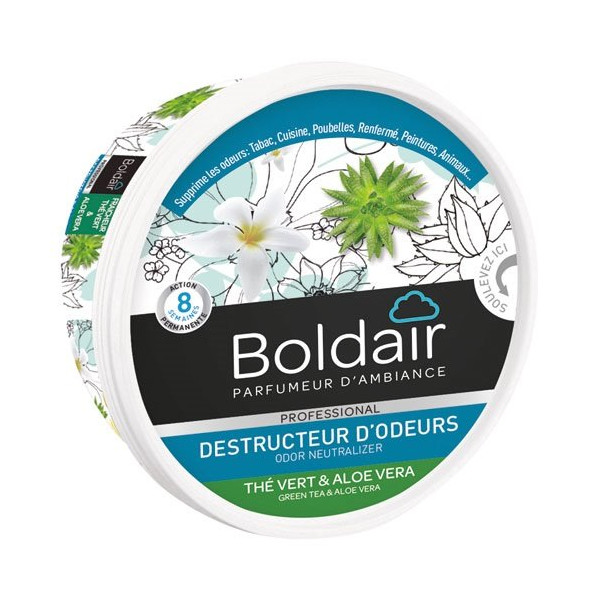 BOLDAIR - Gel destructeur d'odeurs 300 g - Parfum thé vert