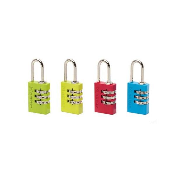 MASTER LOCK - Cadenas à combinaison - 20mm - aluminium et acier - coloris assortis