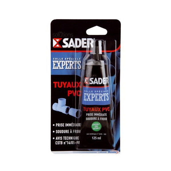 SADER - Sader colle pvc rigide tube alu blister 125ml