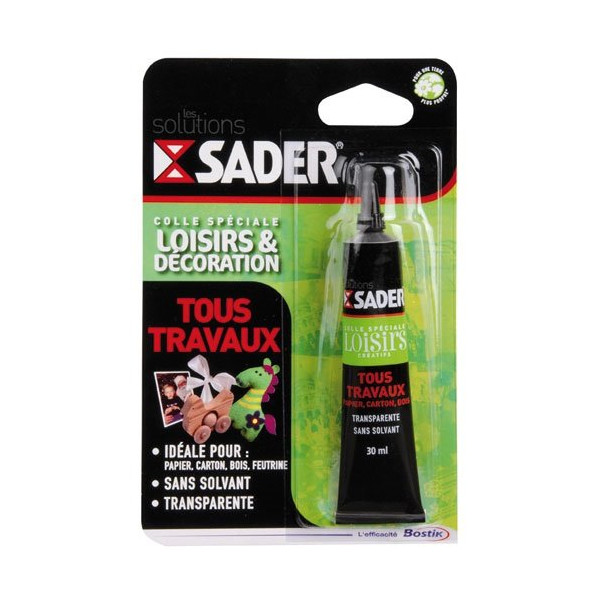 SADER - Sader colle tous travaux tube alu 30ml blister